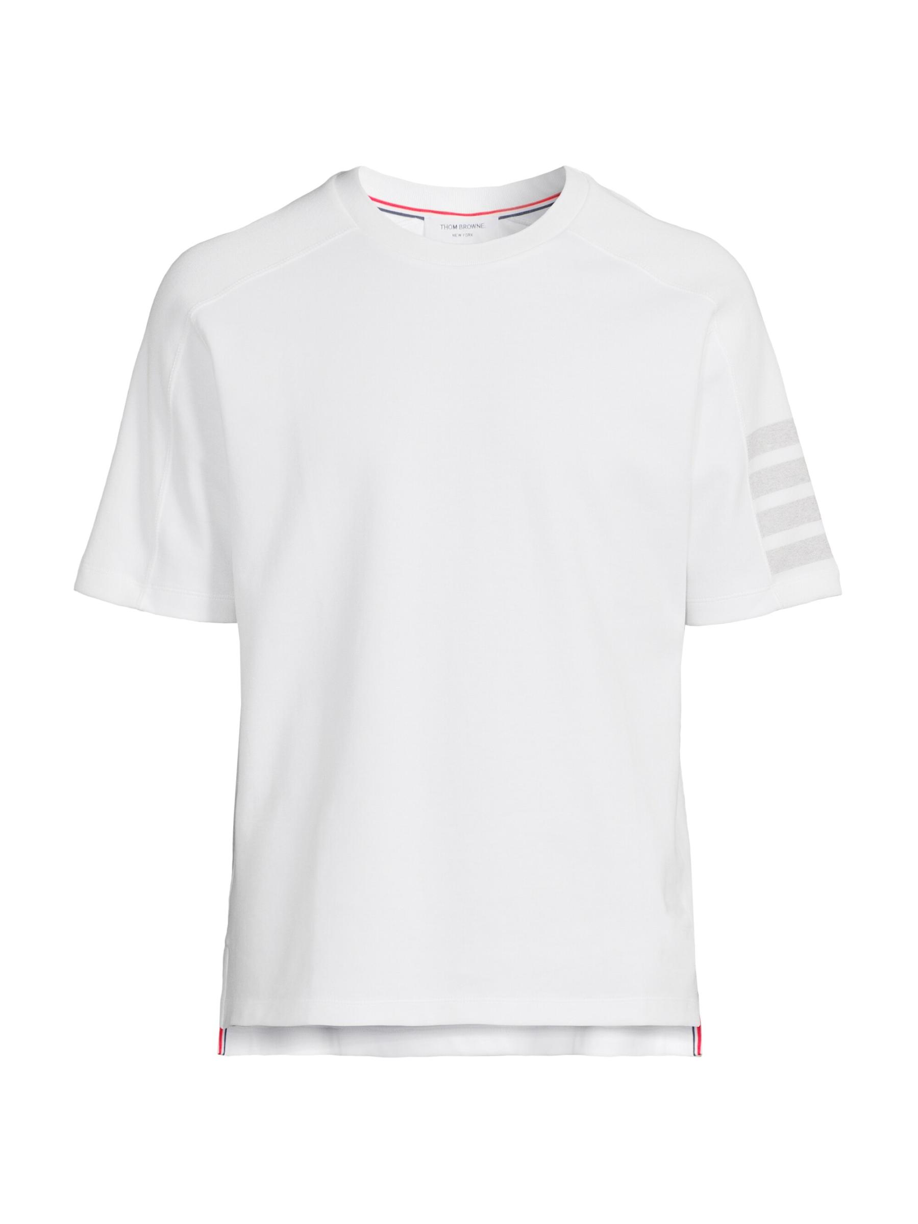 THOM BROWNE 4BAR ストライプ コットン Tシャツ Thom Browne 4BAR ストライプ 2003プリント Tシャツ | ブルー