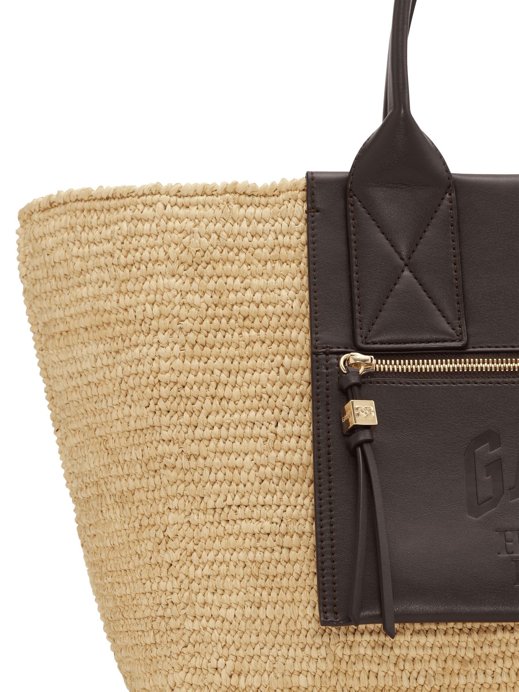 Shop GANNI - Medium Easy Shopper Raffia Tote Bag | Saks