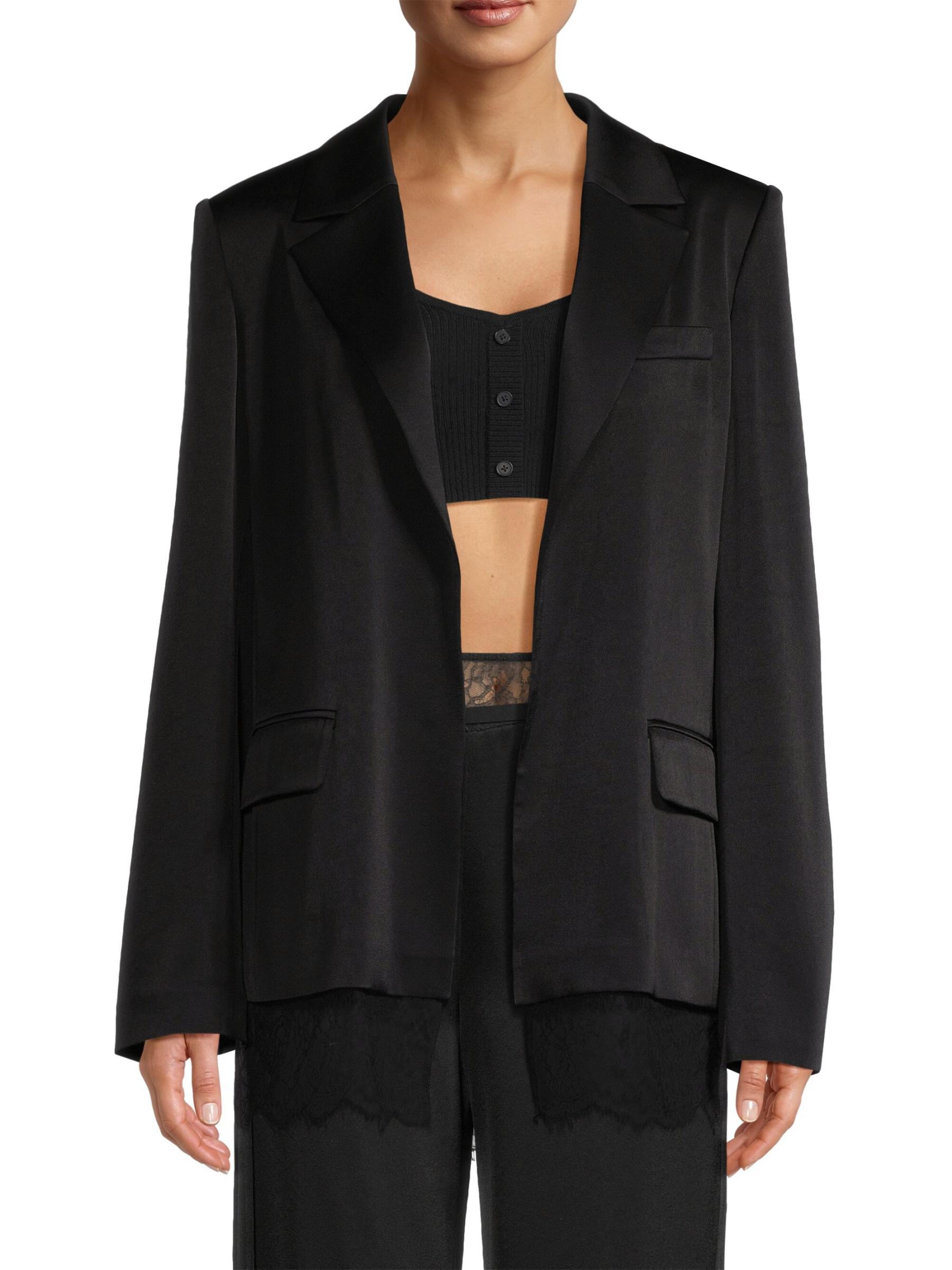 Shop Jason Wu - Satin Lace-Trim Blazer | Saks Fifth Avenue