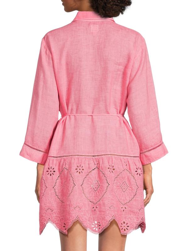 #4: قميص من الكتان مزيّن بالدانتيل - جيرانيوم سوفت فايد