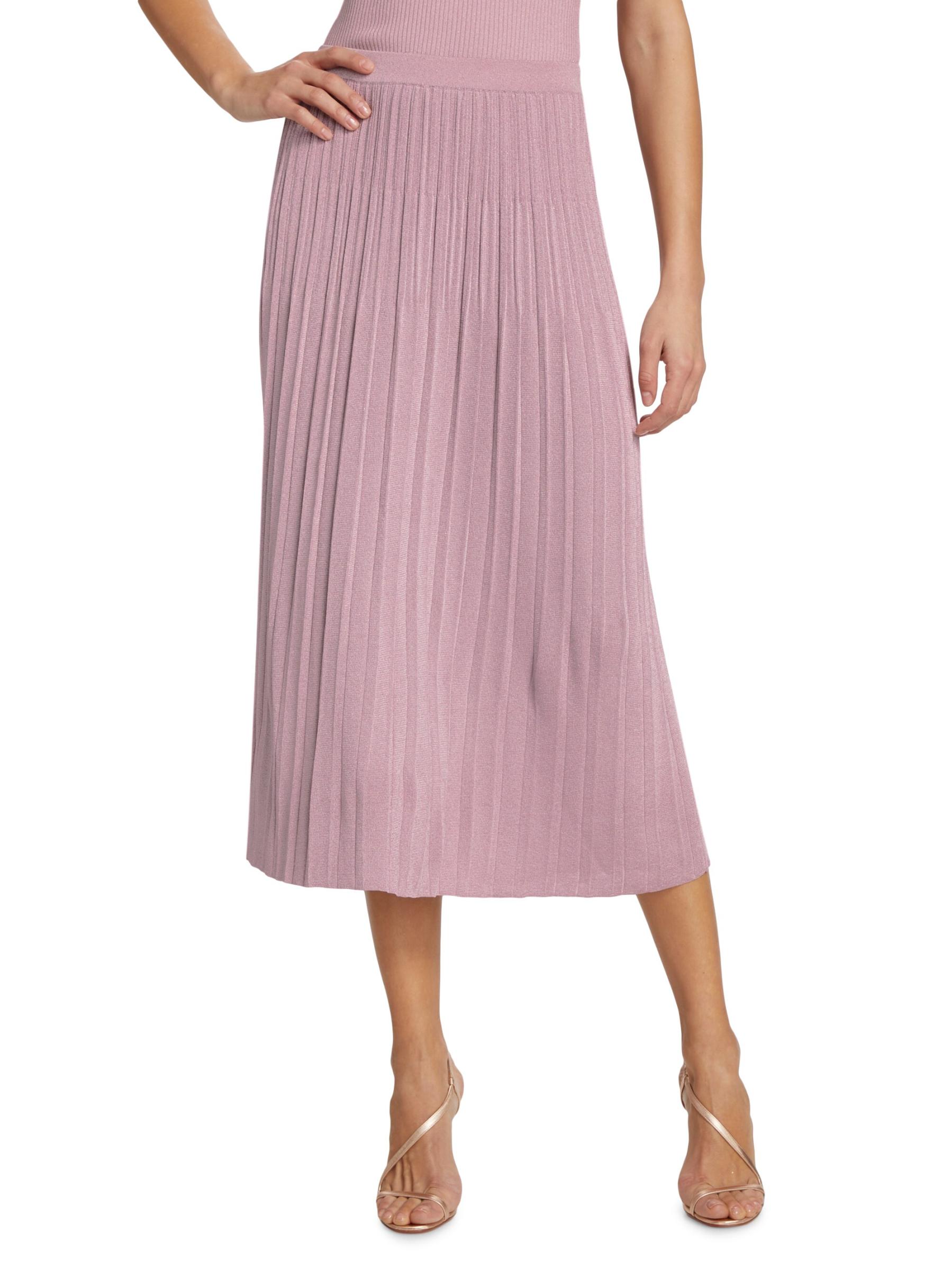 Shop Zimmermann - Halliday Shimmer Rib-Knit Midi-Skirt