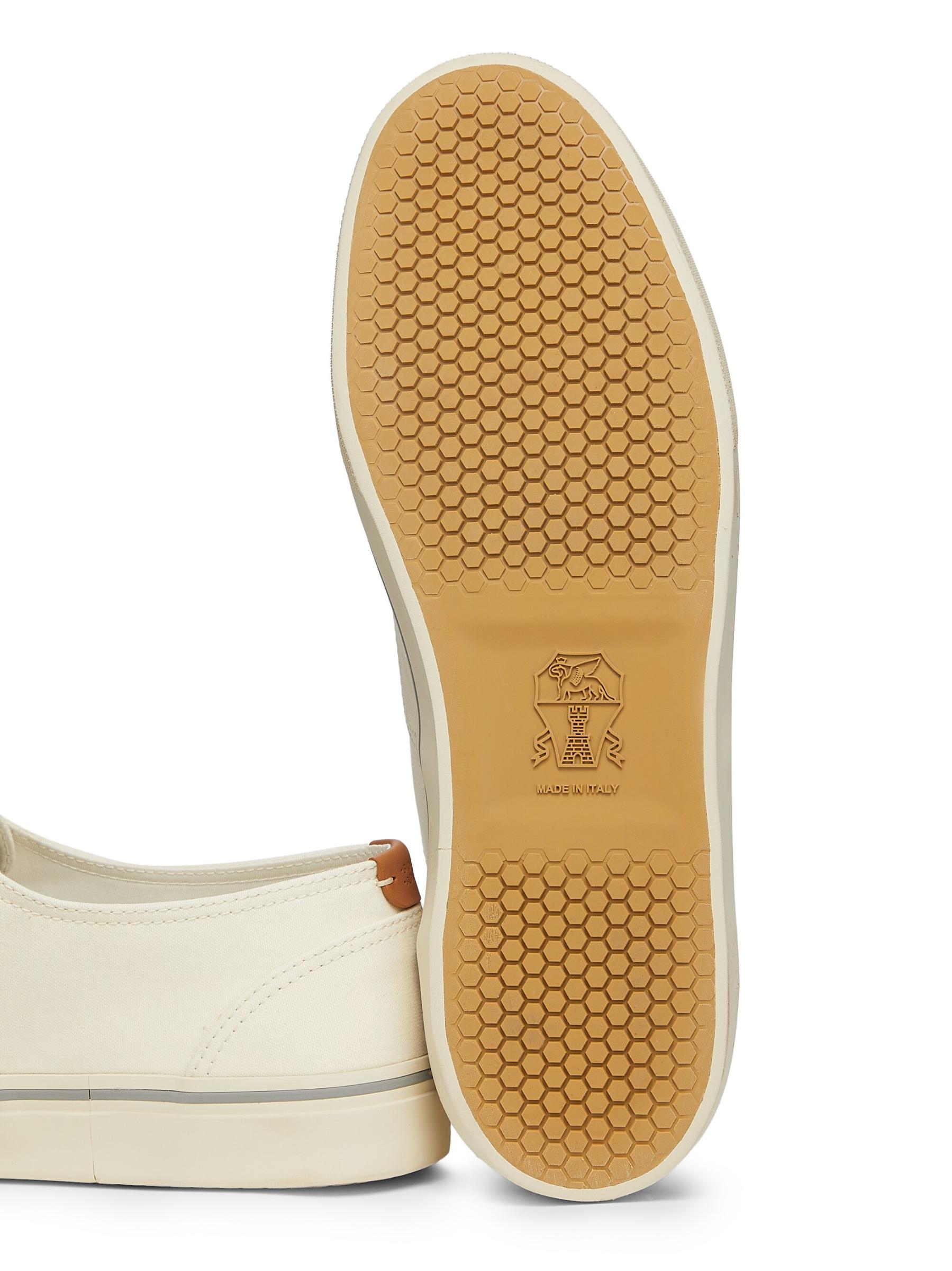 Shop Brunello Cucinelli - Canvas & Leather Low-Top Sneakers