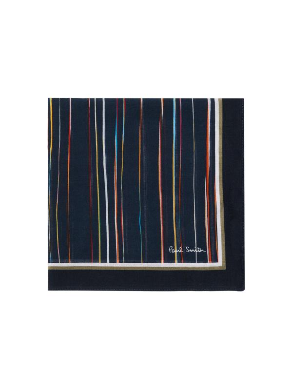 Blurred Signature Stripe Cotton Pocket Square