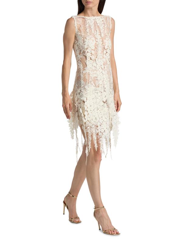 #7: فستان قصير من الدانتيل المخرّم من Foxgloves - عاجيي