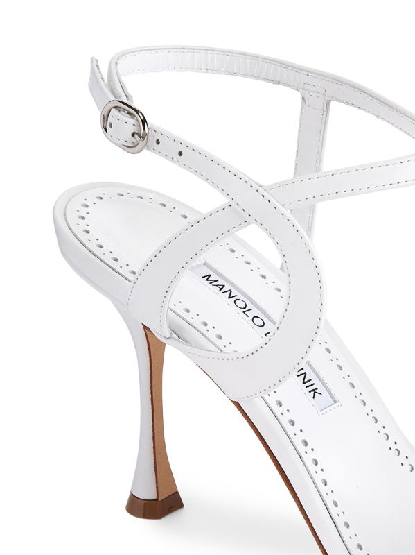 Shop Manolo Blahnik - Elfa 90MM Cut-Out Leather Sandals