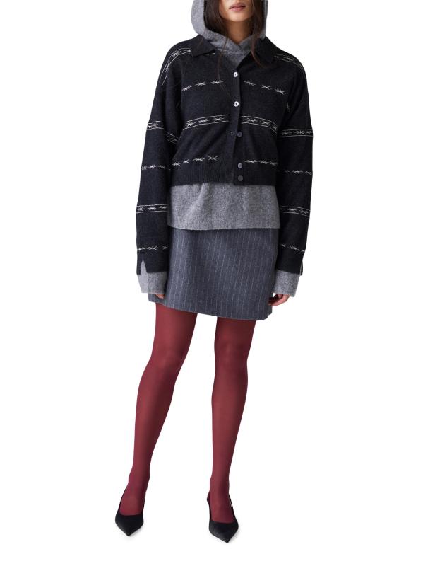 #4: كارديغان من الكشمير بأزرار أمامية - فحم