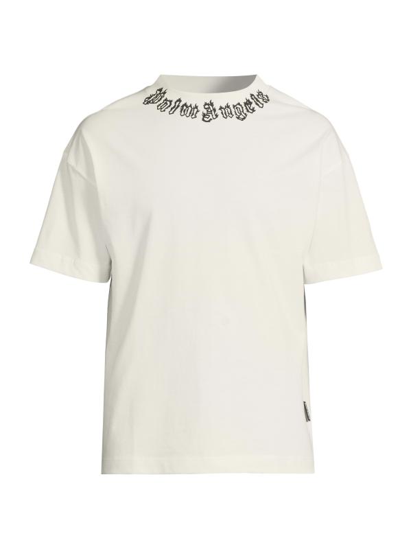 تي شيرت بشعار على شكل رقبة