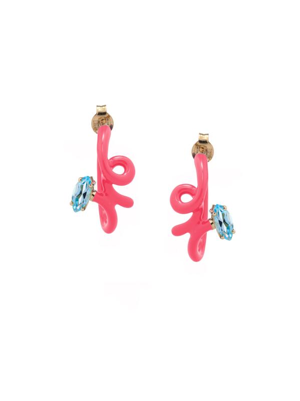 【関税込み】Bea Bongiasca ブルー ミニ B ピアス 関税込み】Bea Bongiasca ブルー ミニ B ピアス (Bea Bongiasca