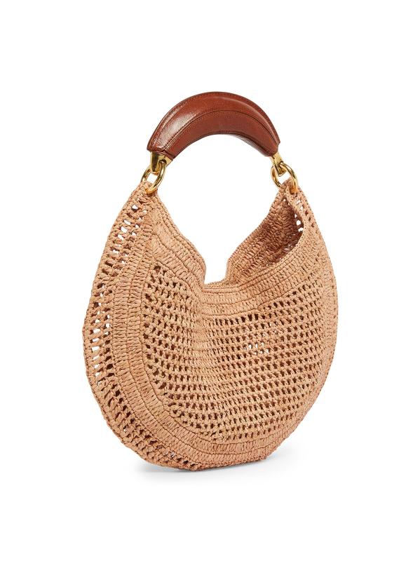 #6: حقيبة هوبو كروشيه صيفية بشعار الموز - بيج صيفي