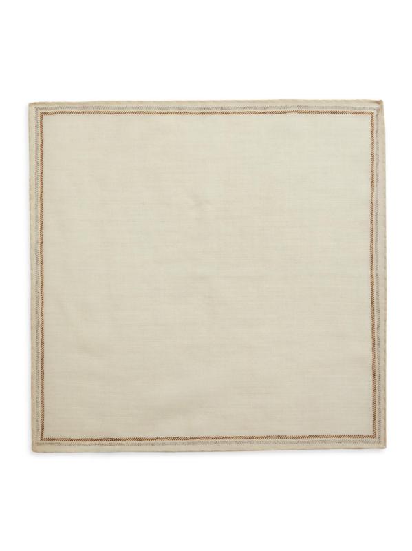 #2: جيب حريري بخطوط رقيقة مربعة - كريم