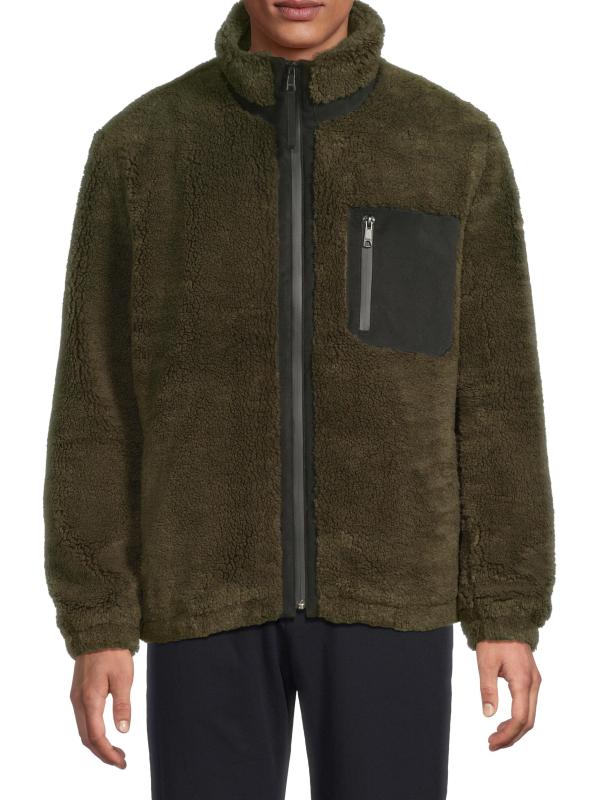 #2: جاكيت فوكس-شيربا بسحّاب - DARK LEAF