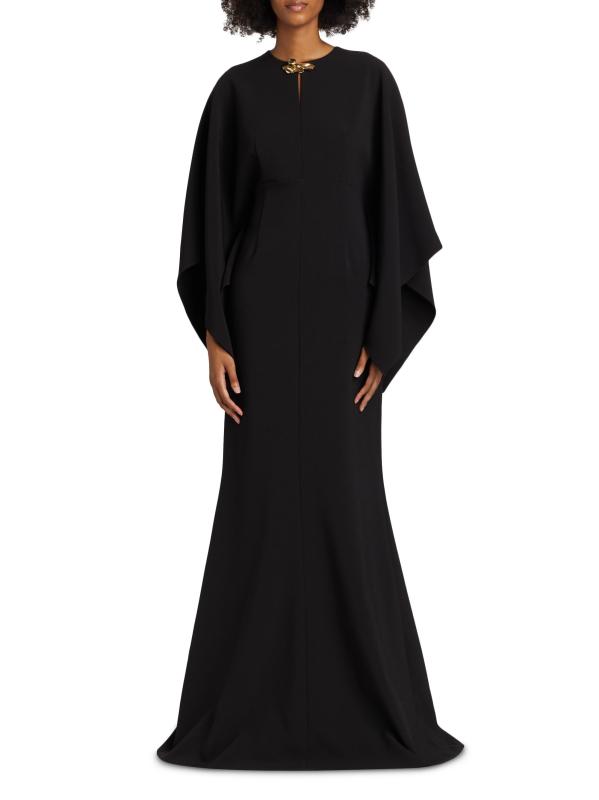 #2: فستان من الكريب مزيّن بالبروش - أسود