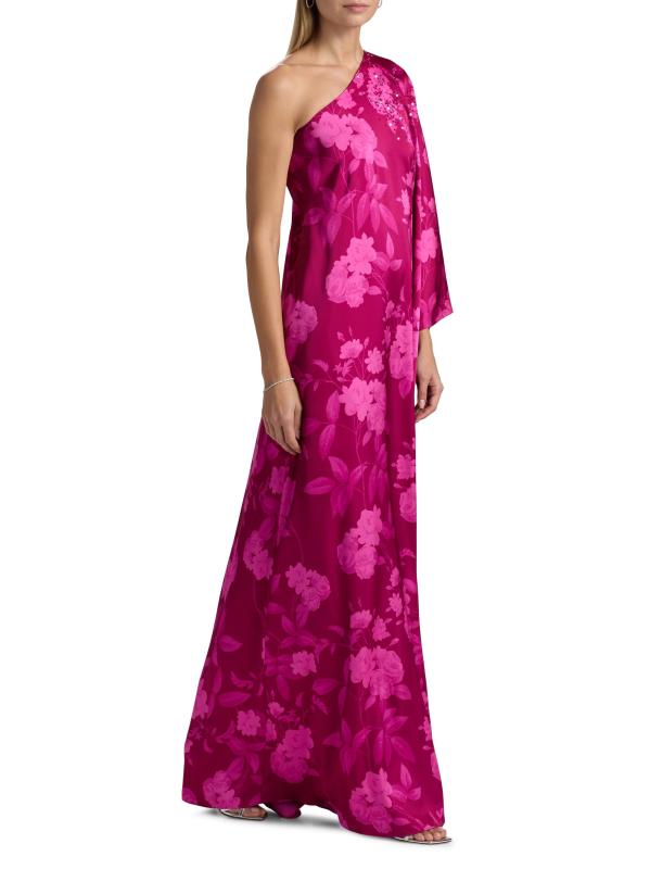 #3: فستان بكتف واحد مزين بشعار ديمي - الورود الرودوليت