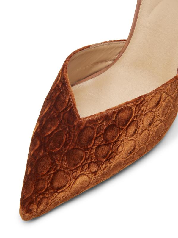 #6: Corinna 85MM Bow Textured Pumps - RUST COPPER