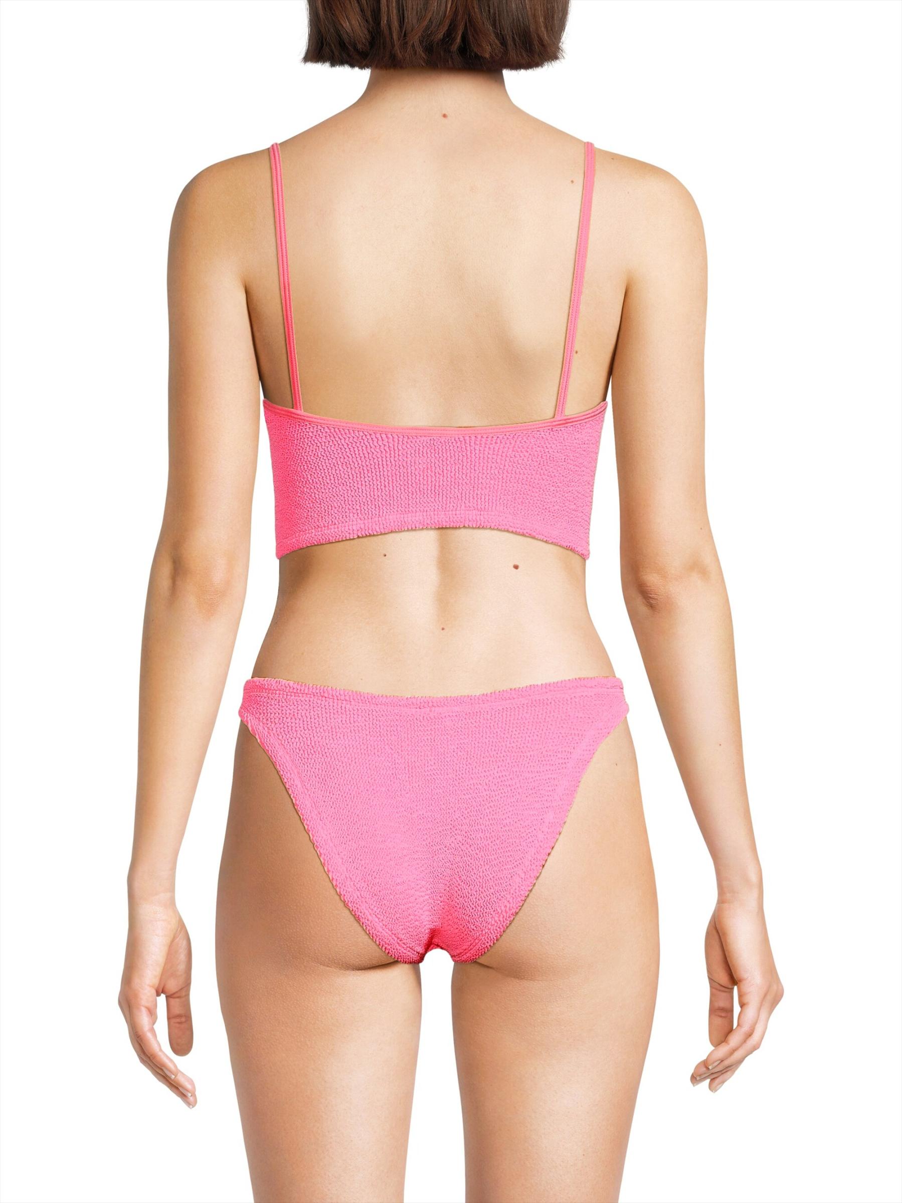 【HUNZAG】フンザ・ジー スクープネッククリンクルニット水着 Hunza G Square Neck Metallic Denim Crinkle Swimsuit | Liberty