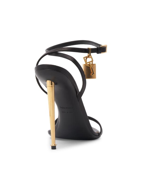 【TOM FORD】パドロック 105 メタリックサンダル TOM FORD Mirror Naked Padlock 105 Sandal in Gold | FWRD