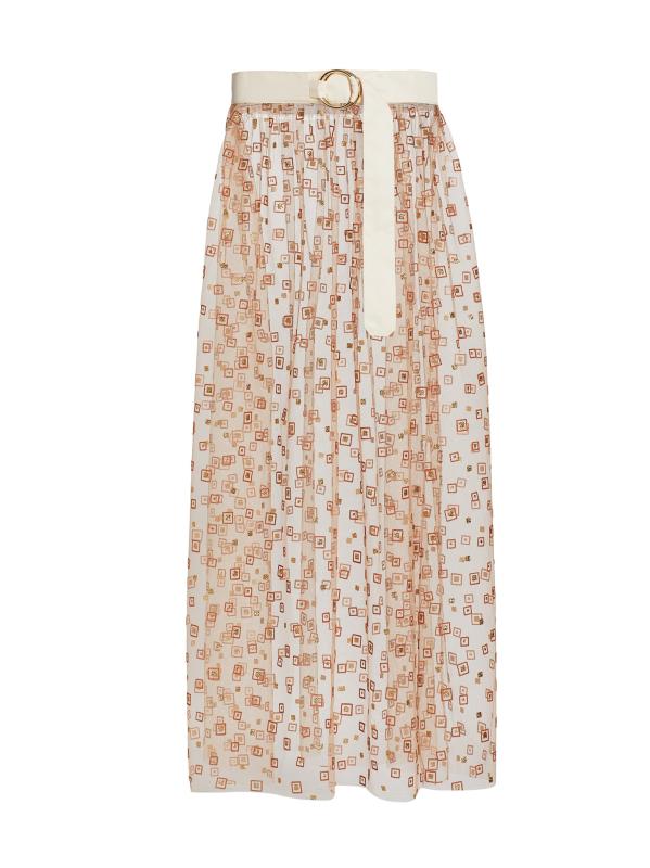 تنورة ماكسي شفافة بحزام من Fetes