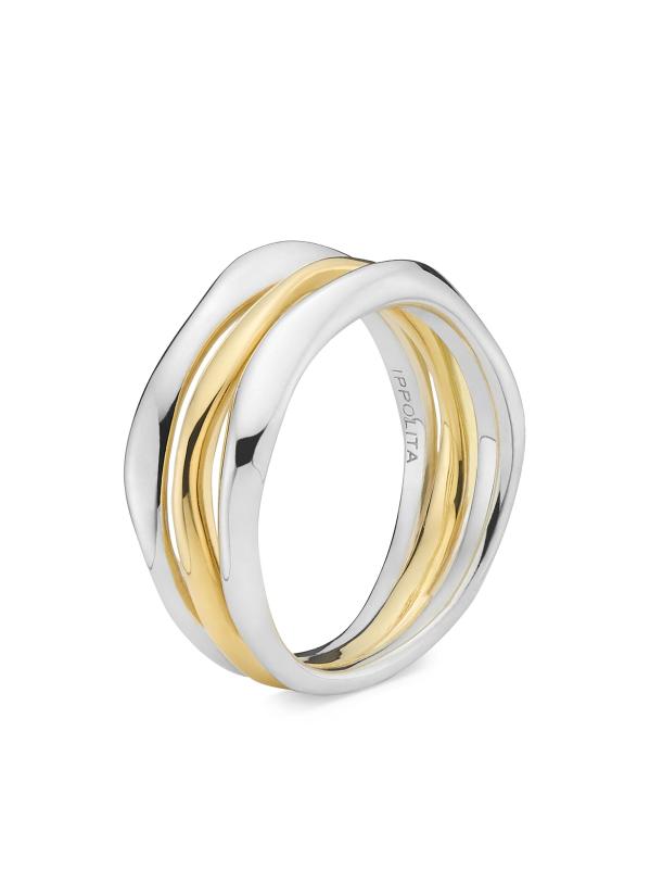 #2: خاتم كلاسيكو سكويجل من الفضة الإسترلينية والذهب الأصفر عيار 18 قيراطًا - NO COLOR