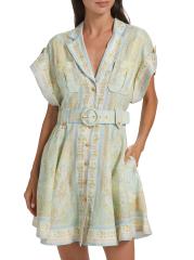 【Zimmermann】アカシア ミニ シャツ ドレス Zimmermann Acacia Mini Shirt Dress Mint Multi