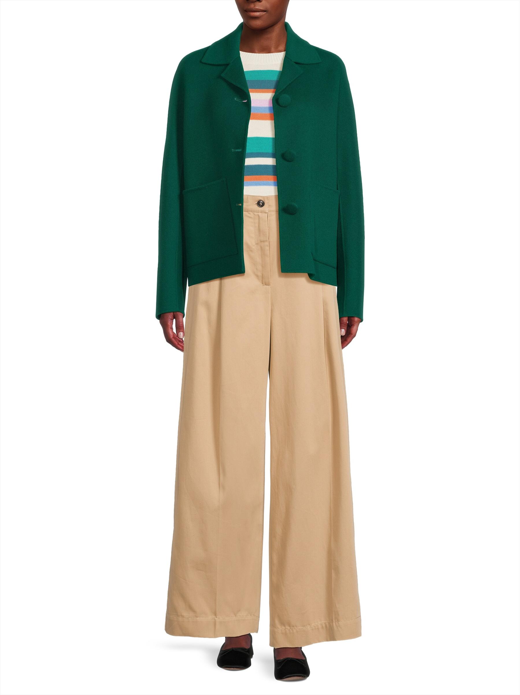 【送料&関税込】Weekend Max Mara Nebbie Wide-leg Trousers Wide-fit cotton gabardine trousers, beige | Weekend Max Mara