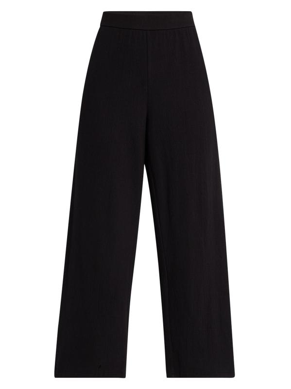 بنطال واسع الساق من القطن المجعد