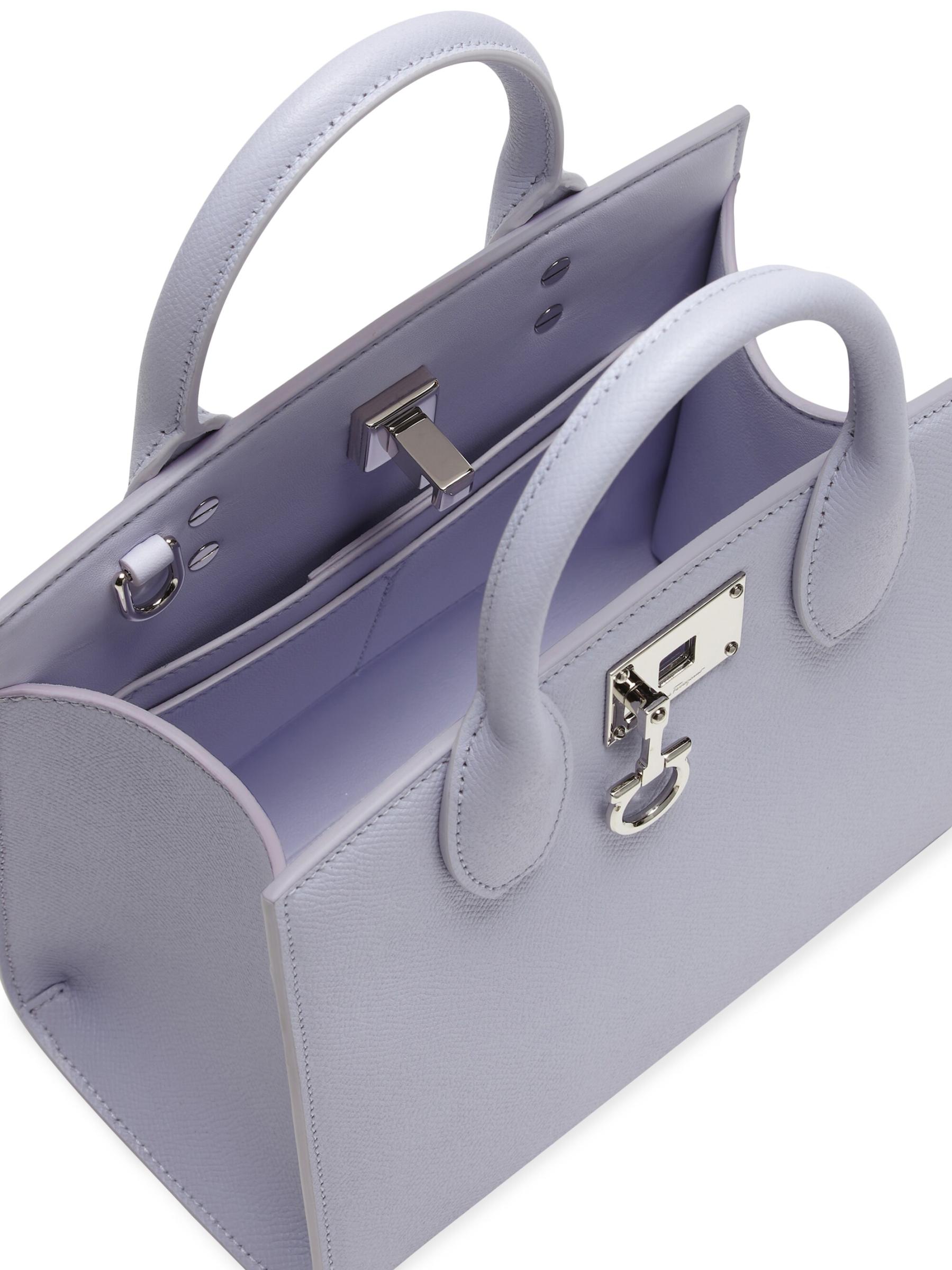 Shop Ferragamo - Studio Box Mini Leather Top-Handle Bag