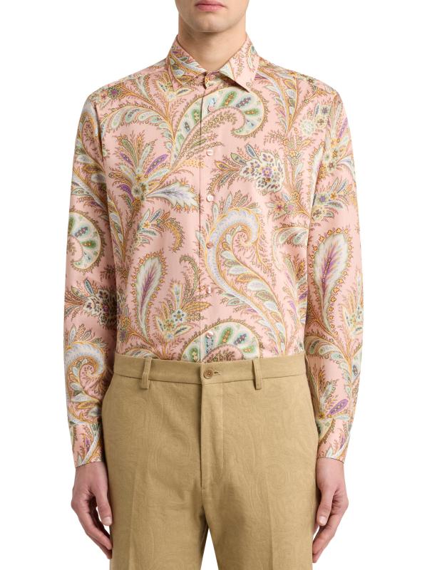 #3: قميص بيزلي من القطن بأزرار أمامية - طباعة على بيزلي