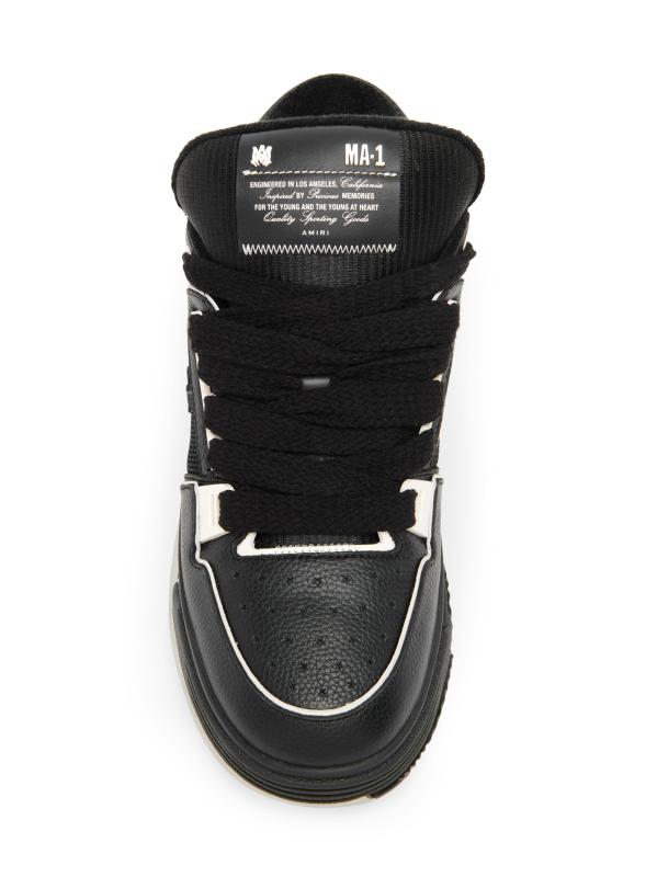 #4: حذاء MA من الجلد برقبة قصيرة - أسود