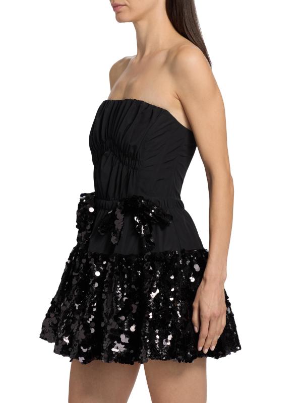 #3: فستان قصير بدون حمالات مزيّن بالترتر من كاميلا - أسود