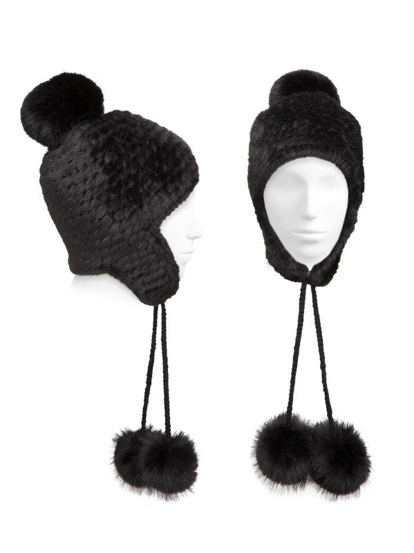 #2: قبعة ترابر من المنك الصناعي - أسود