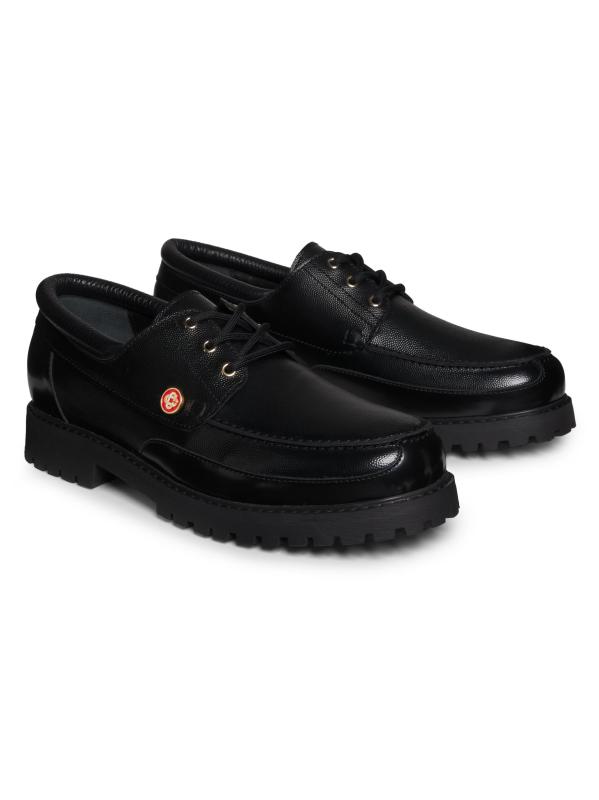 #2: أحذية القوارب الجلدية - أسود