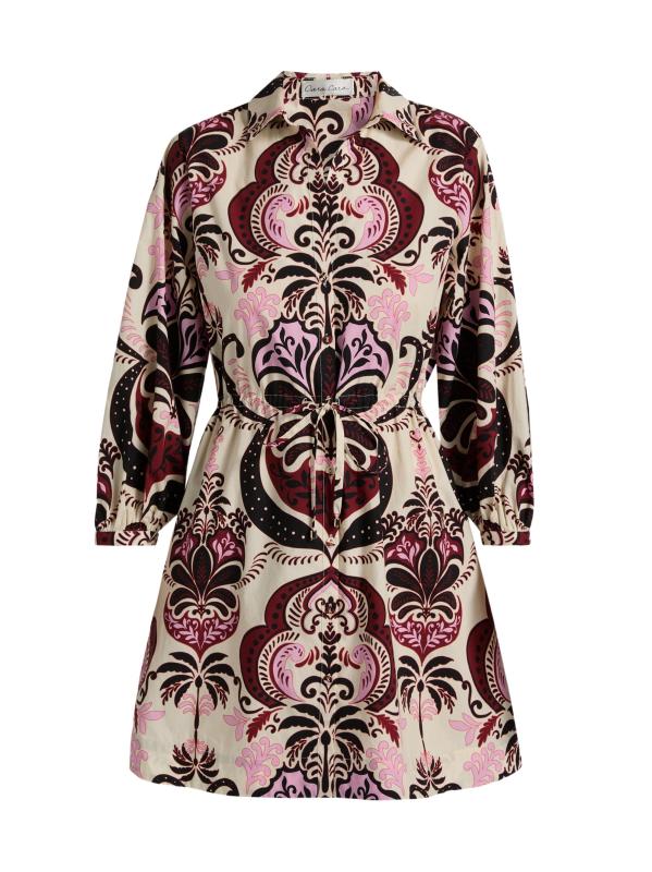 قميص قصير من البوبلين القطني بطبعة هنري