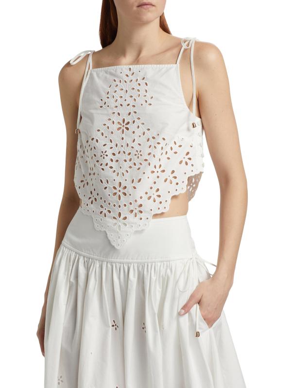 #2: بلوزة من القطن المطرّزة - أبيض