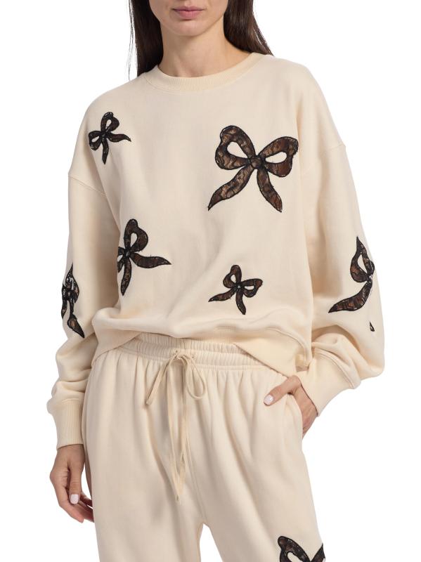 #2: سترة Linetta من الدانتيل بفيونكة - كريم