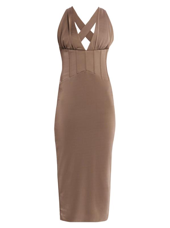 فستان ميشا متوسط الخصر بمشد