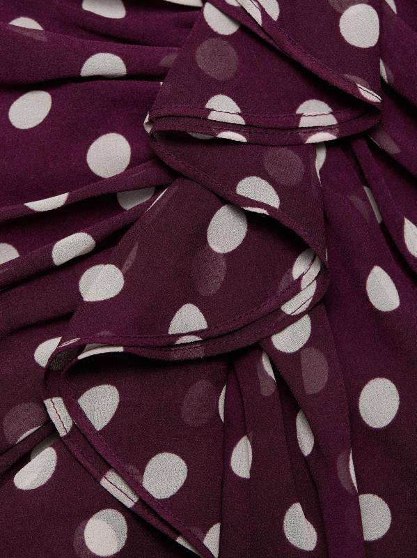 #6: فستان متوسط الطول مكشكش بنقشة من ليرا - ديب بلوم متعدد