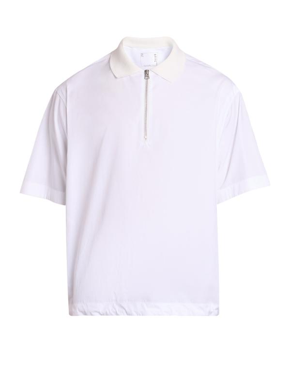 Sacai - コットン・ポプリン・ポロシャツ をオンライン購入