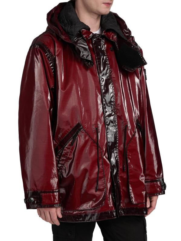 #3: معطف باركا قصير - عنابي اللون