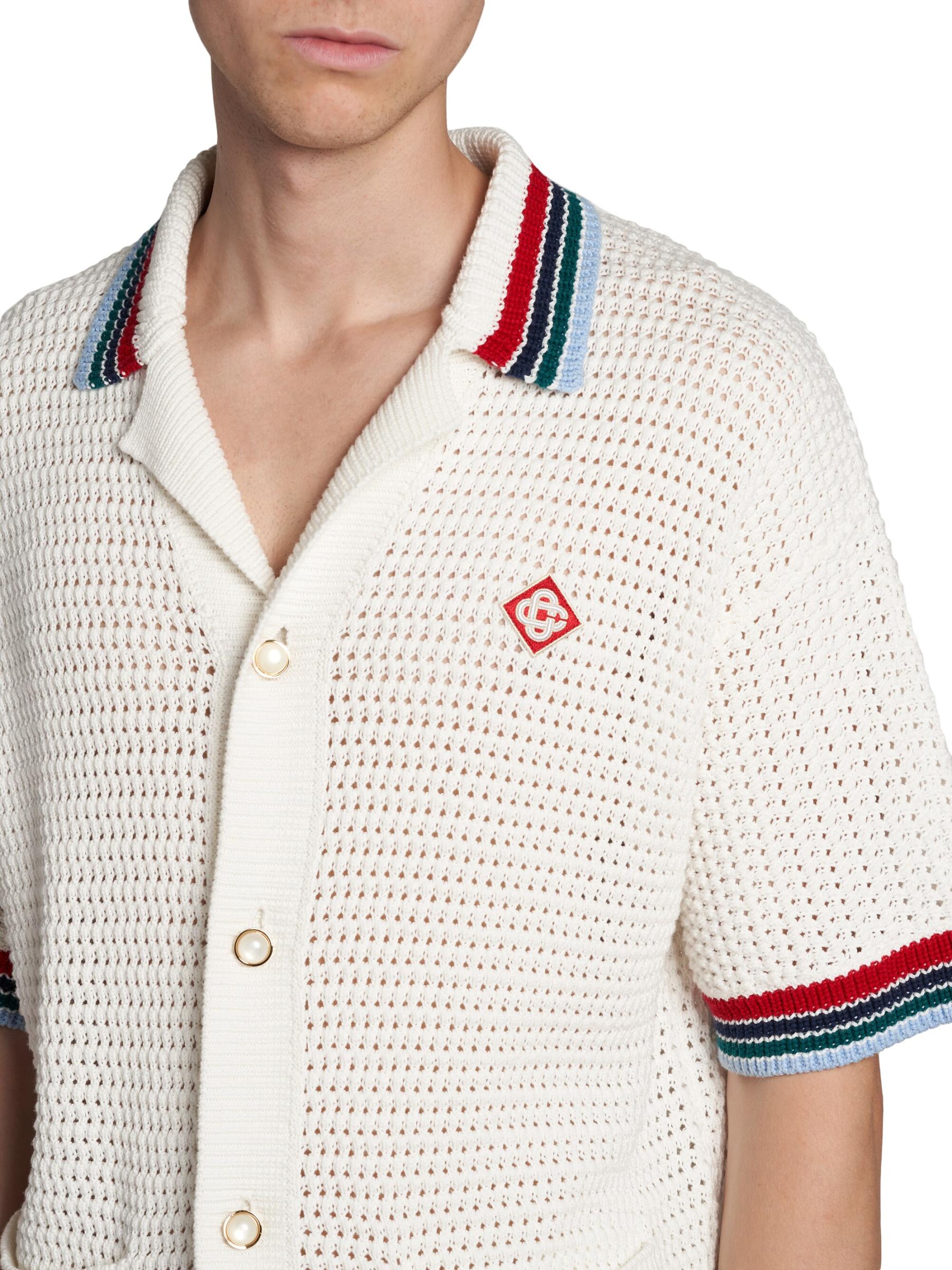 Tシャツ・カットソー Casablanca 'Sporty Faux Crochet' shirt Shop Casablanca - Sporty Faux Crochet Shirt | Saks Fifth