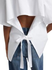 Shop GANNI - Heavy Cotton Drop Shoulder Open Back T-Shirt