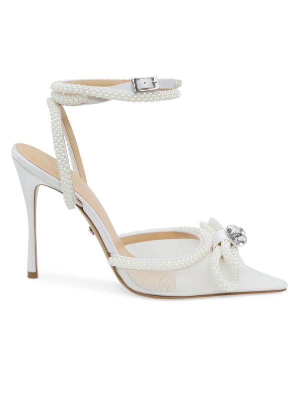 مضخات شبكية مزينة بفيونكة مزدوجة 110 ملم