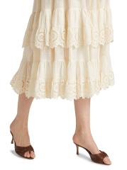 Shop Zimmermann - Lucky Embroidered Tiered Cotton Midi-Skirt