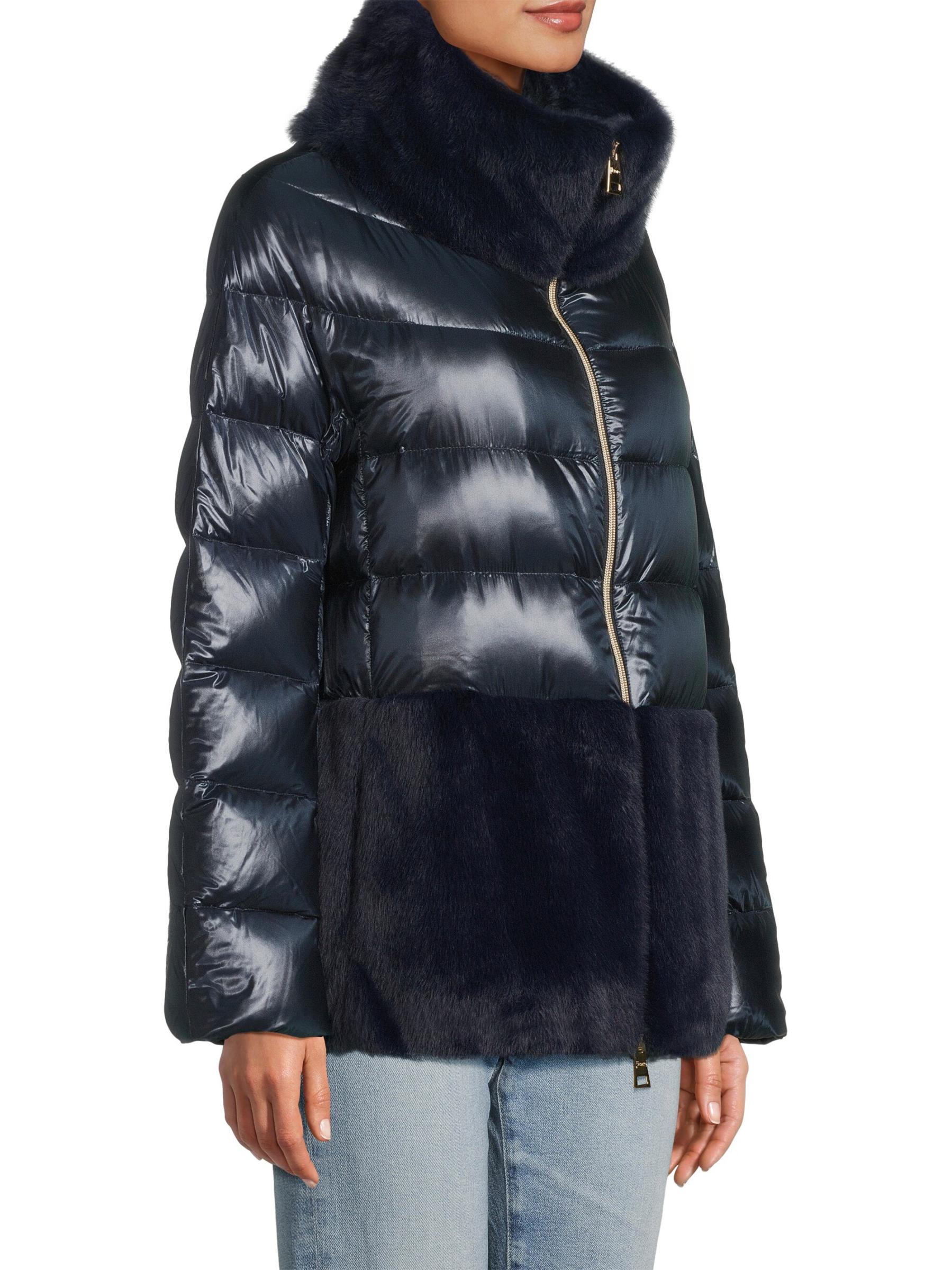 【HERNO】ウール混 パファージャケット HERNO ヘルノ ダウンジャケット LADY FAUX FUR レディフェイク