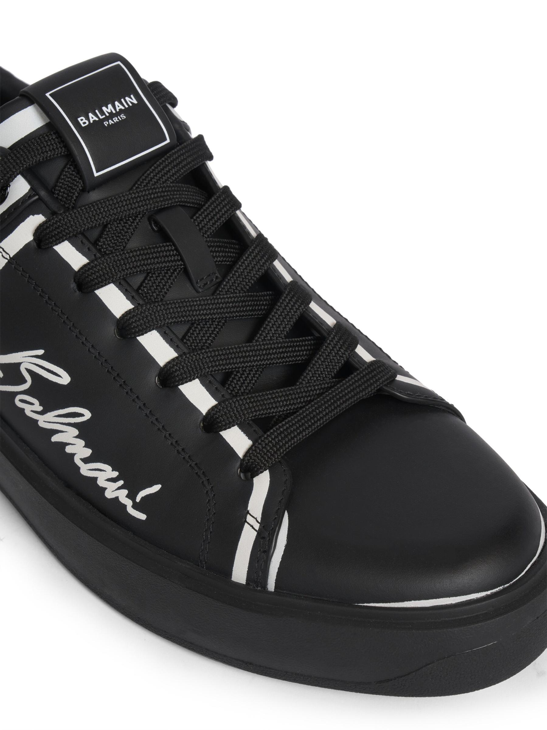 【送料&関税込】Balmain B-court Leather Sneakers With Diamon Balmain Men's B-Court Leather Low-Top Sneakers | Neiman Marcus