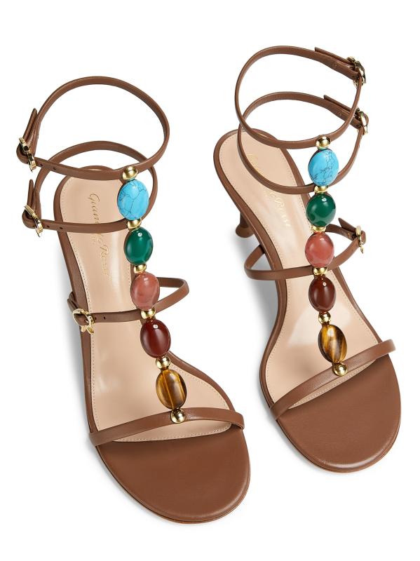 Gianvito Rossi>>シャンティレザーエスパドリーユサンダル Gianvito Rossi - シャンティ 70MM ナッパ・レザー・サンダル を
