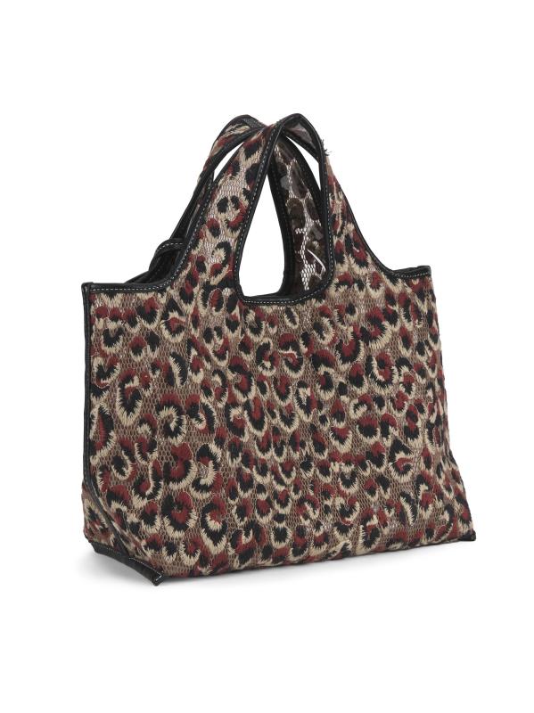 #3: حقيبة ميني ماركت مطرزة بنقشة جلد الفهد - نمر