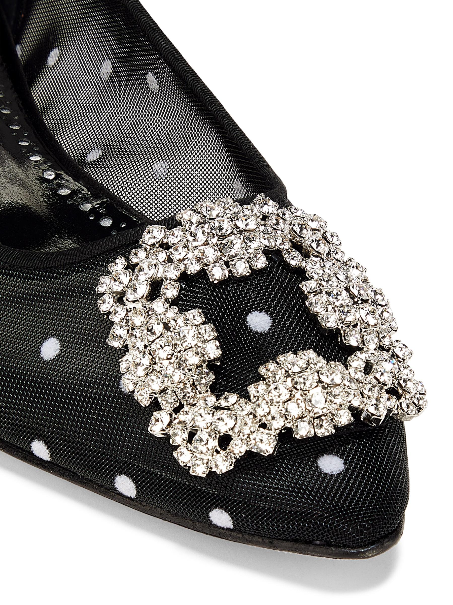 ★関税込★ MANOLO BLAHNIK ドット メッシュ バレエフラット マノロ ブラニク“ドット柄メッシュ”のウィメンズシューズ
