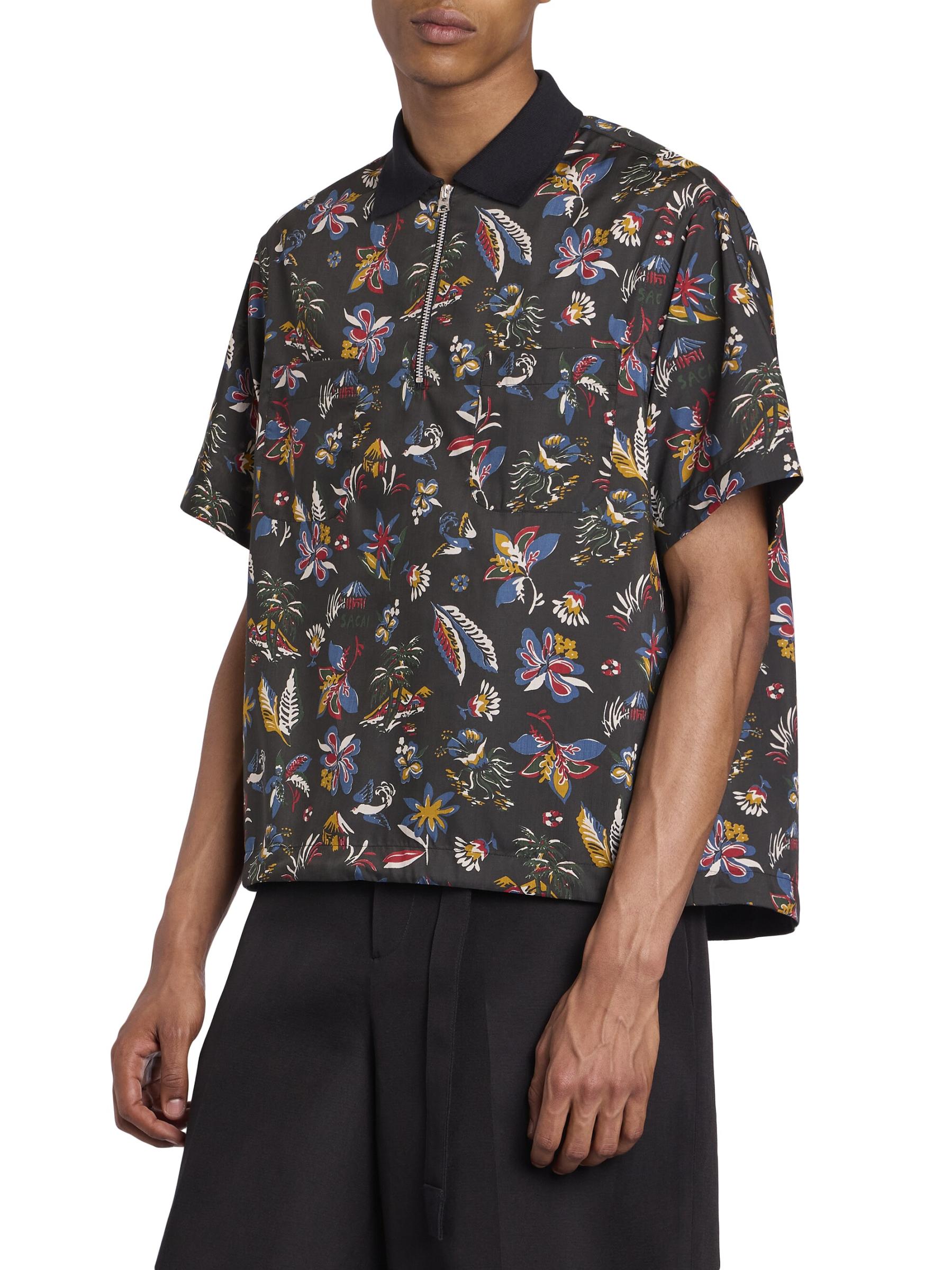 Shop Sacai - Tropical Print Polo Shirt | Saks Fifth Avenue