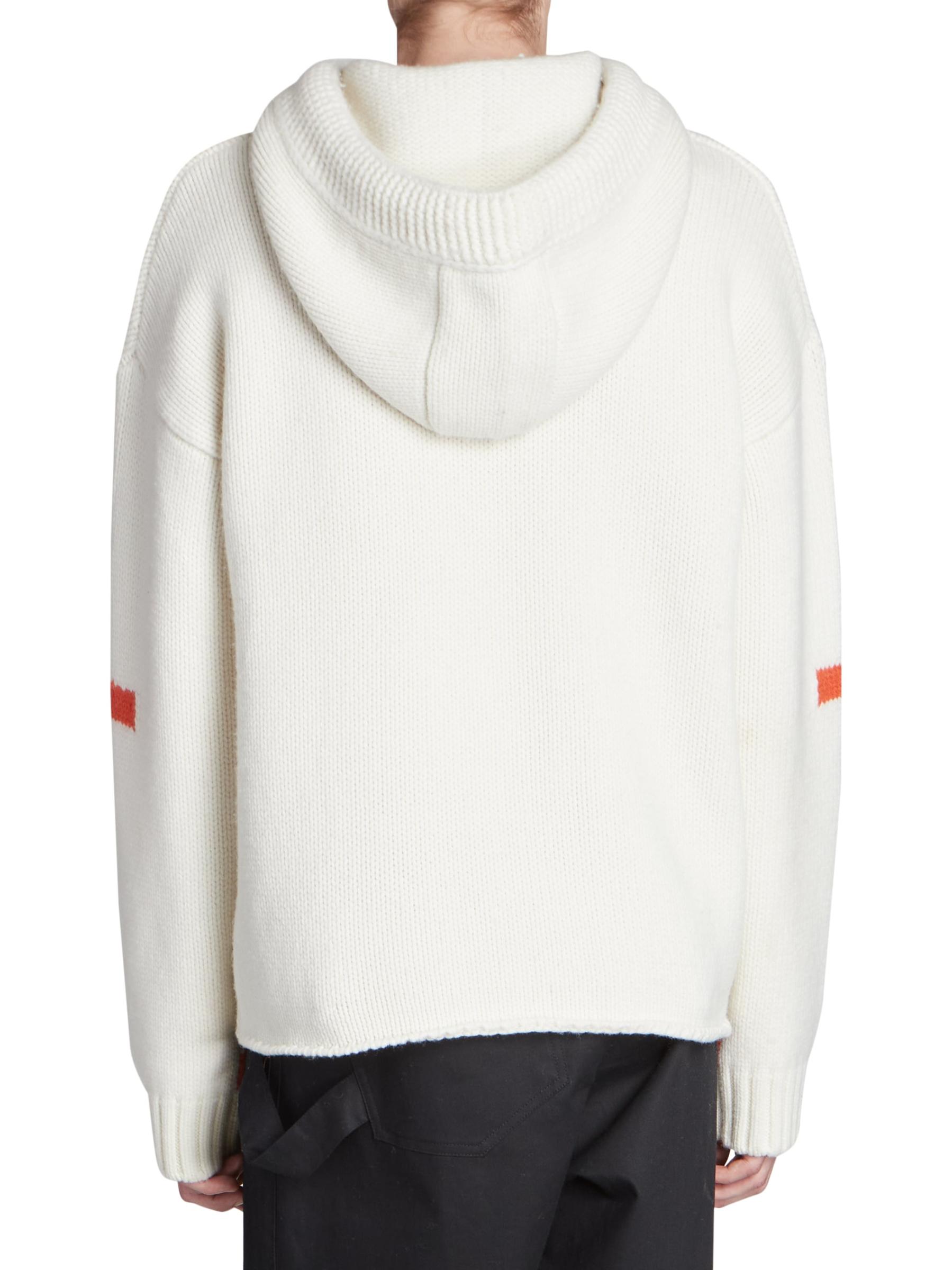 white wool hoodie