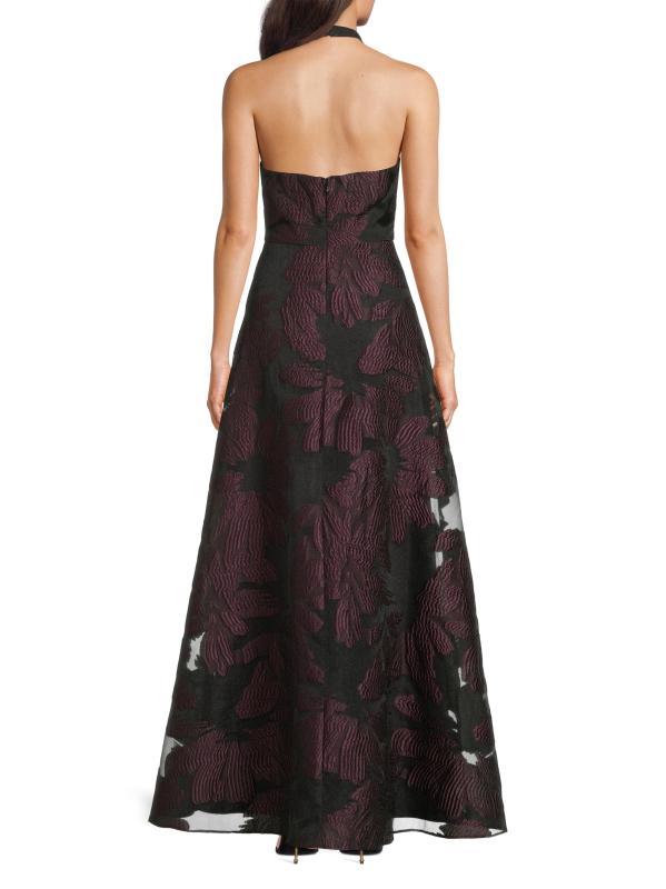 #4: فستان أورجانزا مزين بالزهور - برقوق منتصف الليل